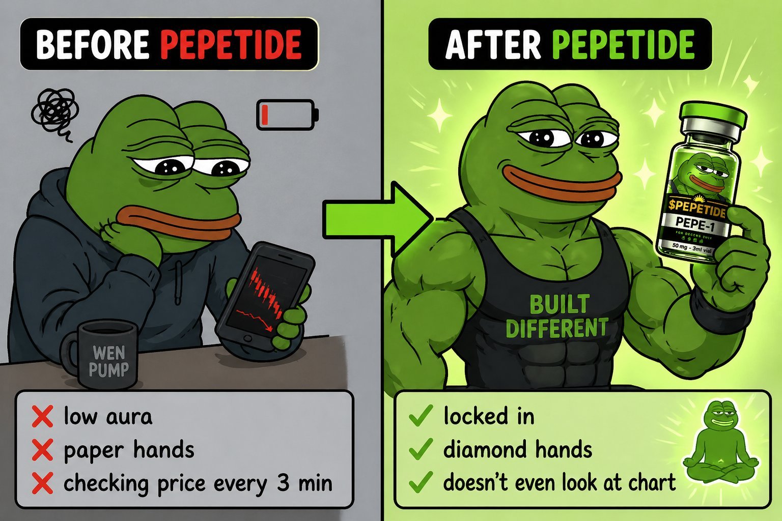 Before PEPETIDE vs After PEPETIDE